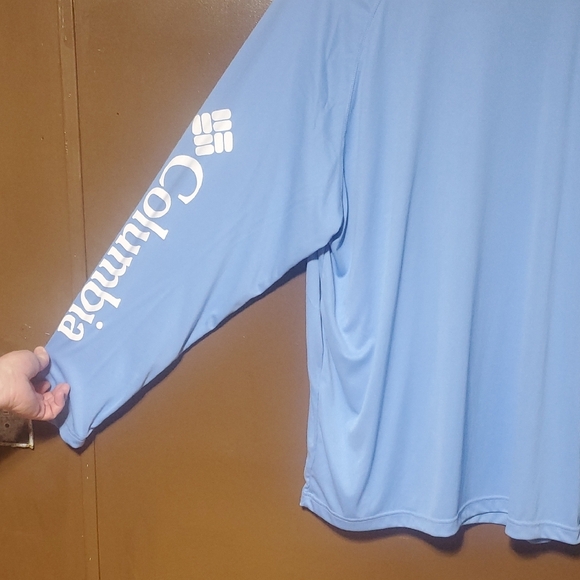 Columbia Men's Light Blue PFG Long Sleeve Tee 2xl - Picture 5 of 5